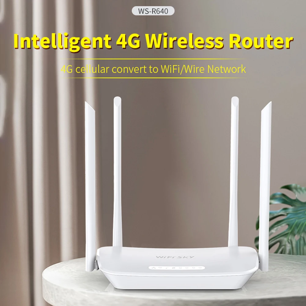 WS-R640 4G Беспроводной маршрутизатор 300 Мбит/с 2 4 ГГц Wi-Fi аппарат не привязан к