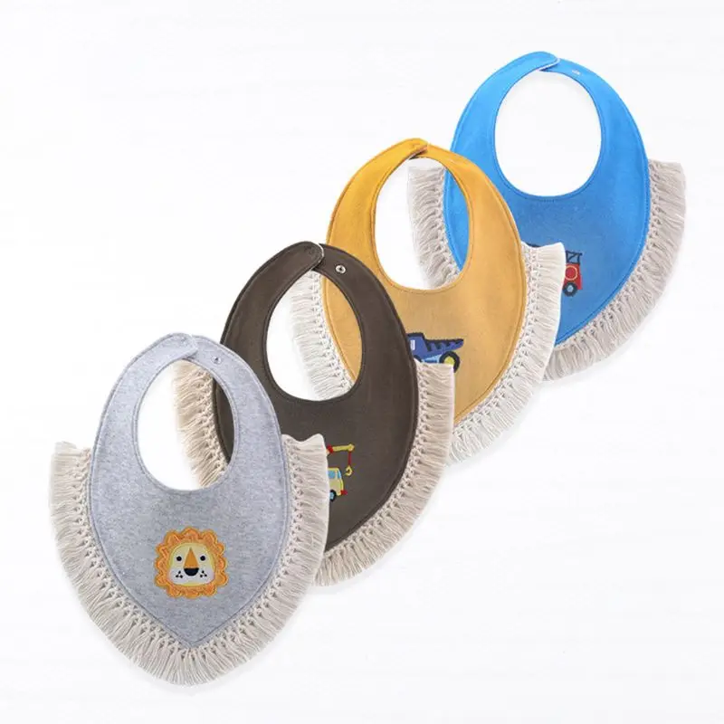 

Baby Tassel Saliva Towel Soft Cotton Toddler Scarf Newborn Waterproof Burp Feeding Bibs