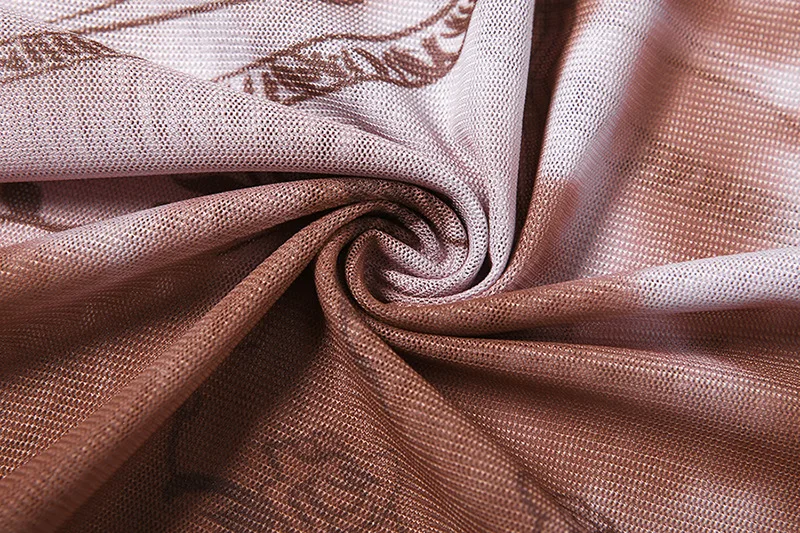 

casual basic Mesh print top women T-shirts 2020 autumn fashion Ruffle sexy see-through stretch Slim Soft tee shirts mujer