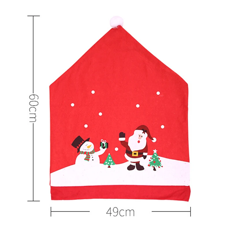 

Christmas Decoration Chair Covers Dining Seat Santa Claus Home Party Decor Cloth