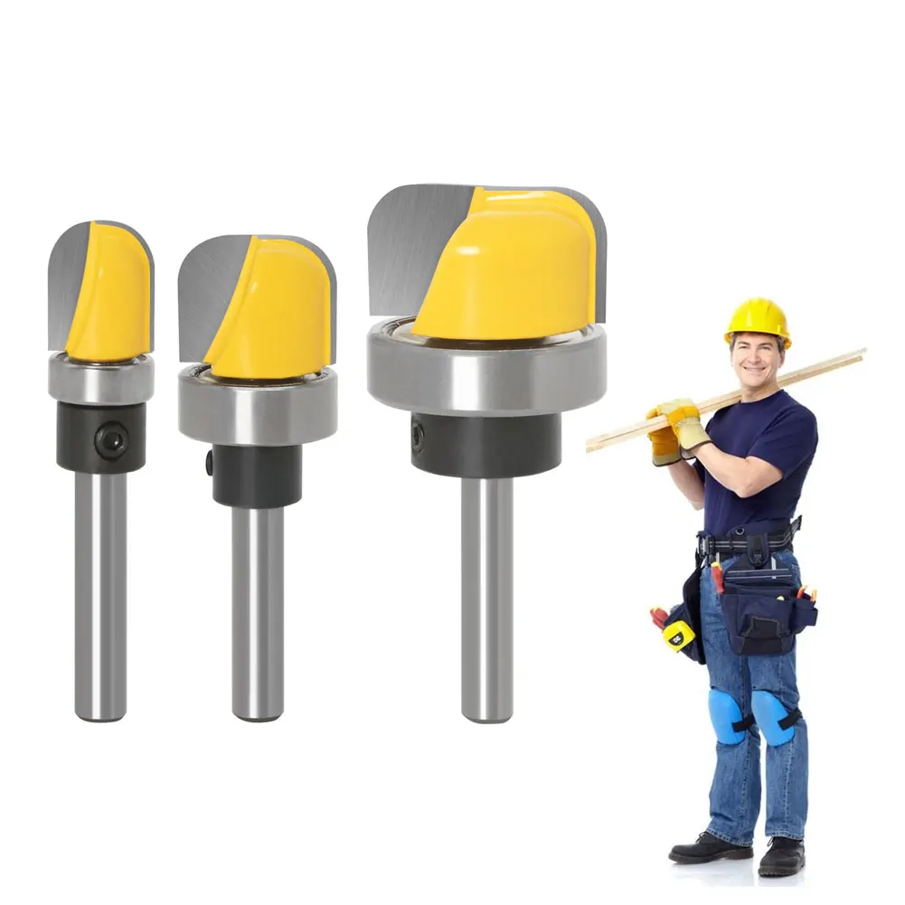 

Shank Milling Cutter Round Nose V-Shape Router Bits Milling Cutter Carbide Bottom Cleaning Flush Trim Bit For Woodwork