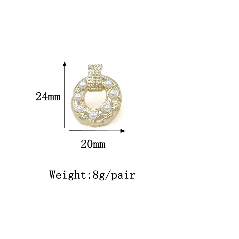 

New 1pair High-quality Environmentally Friendly Zinc Alloy Round Inlay Acrylic Pearl Stud Earrings Women's Accessories Gifts