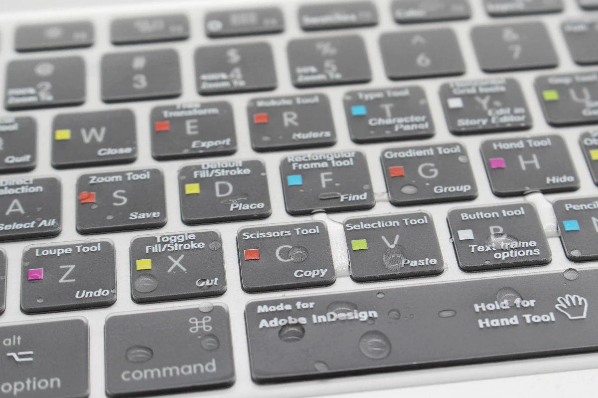 HRH InDesign Slim Shortcuts TPU Backlight Keypad Skin Protector For Mac Air Pro Retina 13" 15" 17" USA Adobe Keyboard Covers |