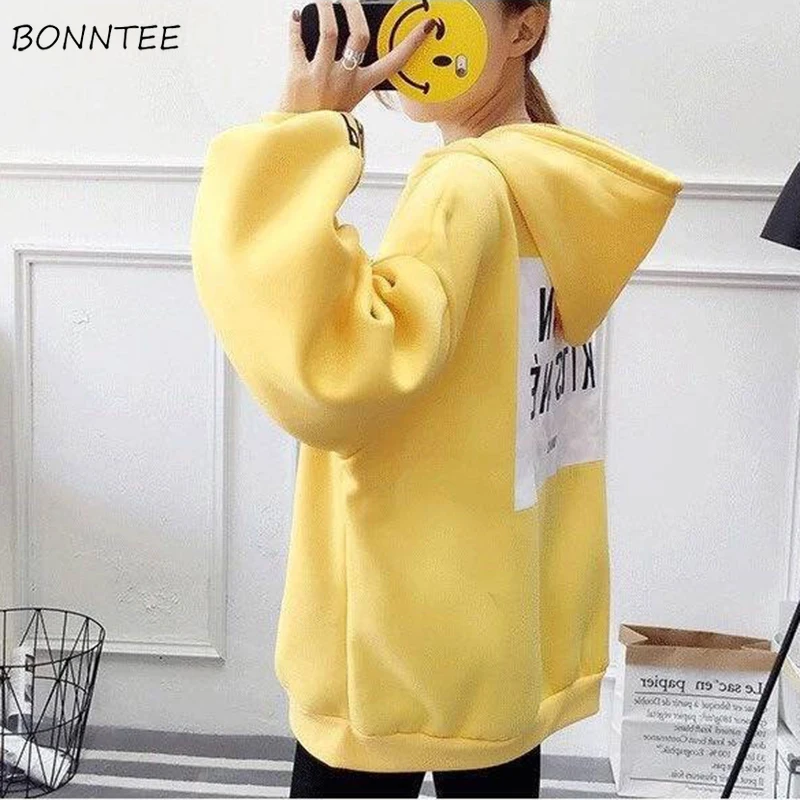 Женские толстовки на осень и зиму Модные Простые повседневные толстые пуловеры с