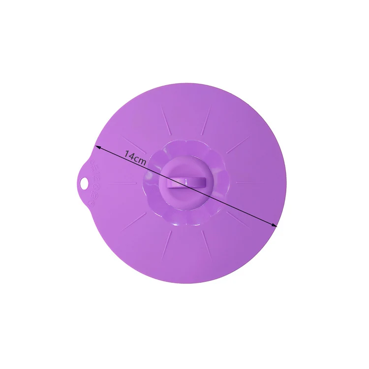 14cm Purple Мульти-Функция силиконовый выкипает крышкой разлива сохранение посуда набор посуды стеклянная крышка печи сейф с вместо того, чтобы Пластик Обёрточная бумага Пособия по кулинарии инструменты - Цвет: 14cm Purple
