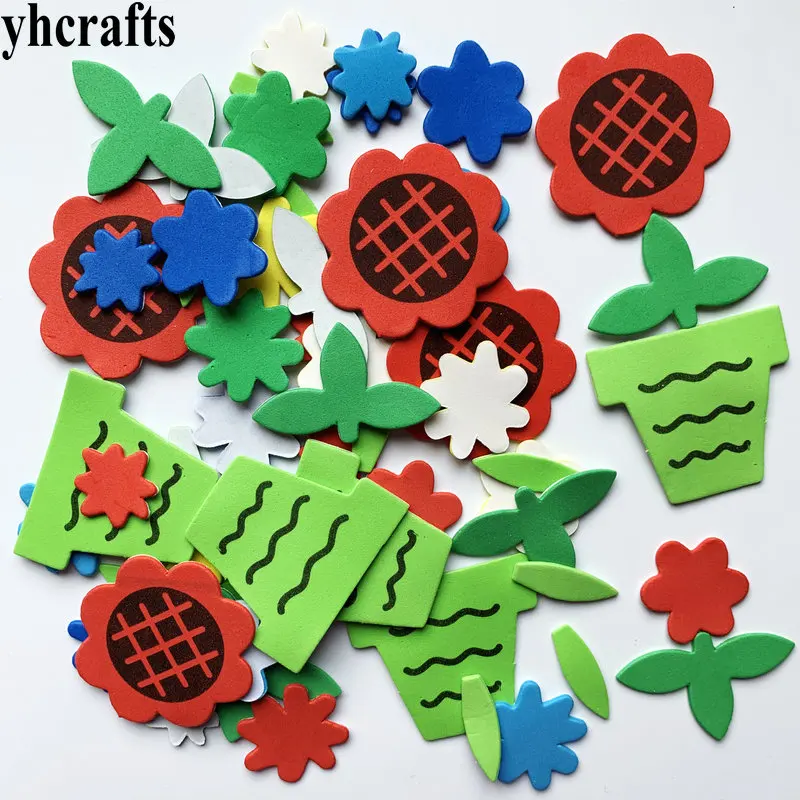 60PCS 3-5cm 1 пакетов/лот, блестящие наклейки на Хэллоуин, тыква, паук, пенопласт, привидение, ремесла, элементы деятельности, детский сад, diy игрушки, трюк или угощение, DIY игрушка - Цвет: 60PCS 3-5cm