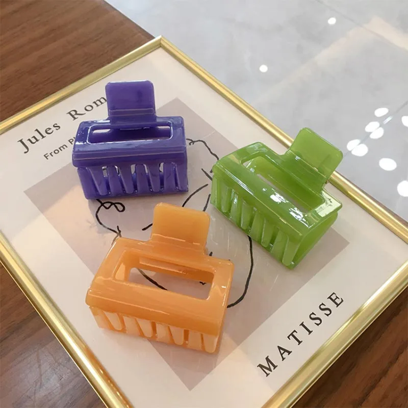 

Женская заколка-краб для волос, темно-синяя Большая квадратная Заколка-краб из акрила, 2020