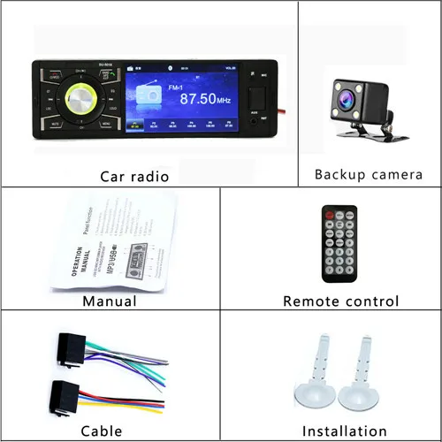 with 4led camera 1 Din автомобильное радио Авторадио 4," дюймовый сенсорный экран стерео Мультимедиа MP5 плеер Bluetooth RDS двойной USB поддержка Micphone - Цвет: with 4led camera