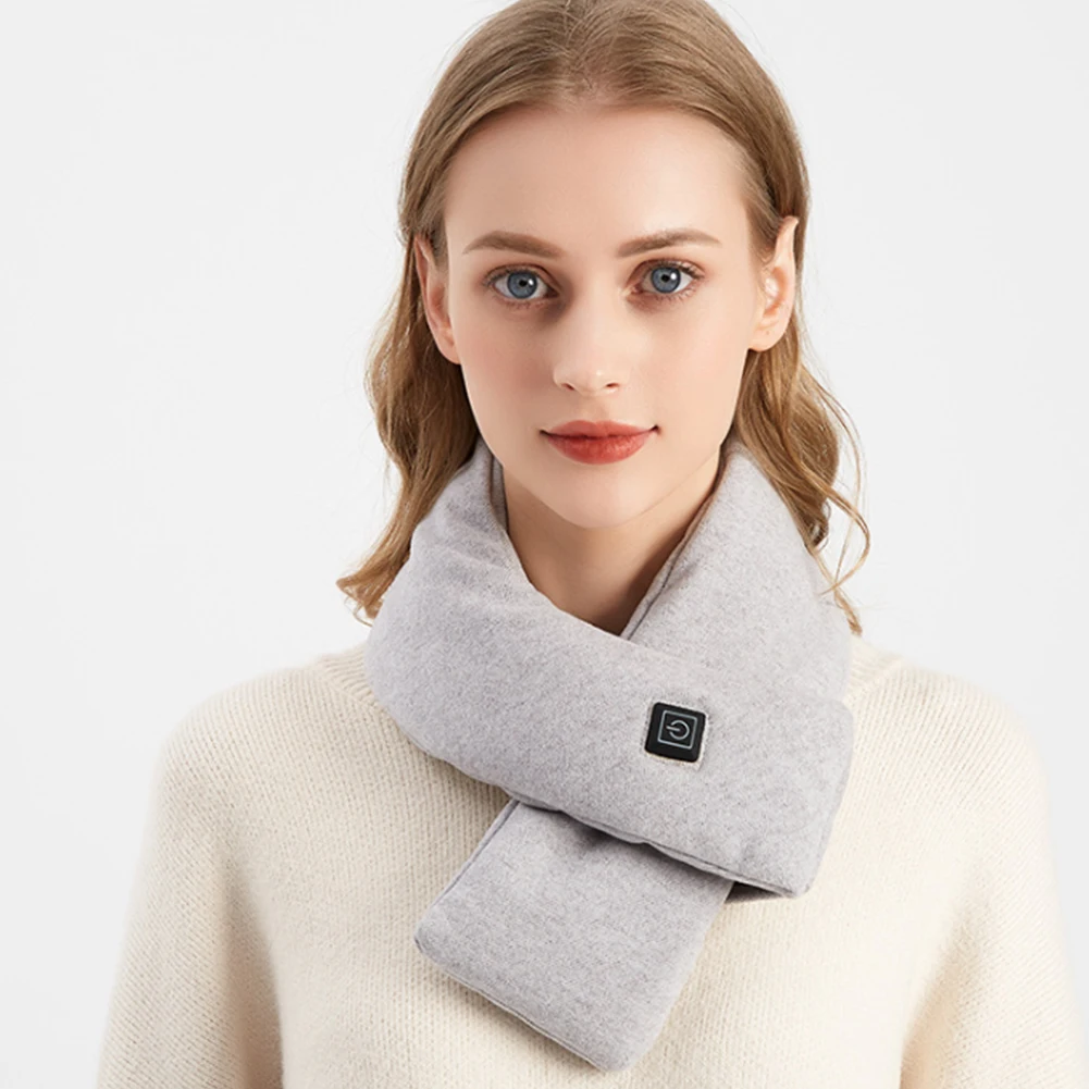 

Heated Scarf Neck Heating Pad Rechargeable Electric Heated Neck Wrap Heat Therapy Grey for Soreness Stiffness Relief