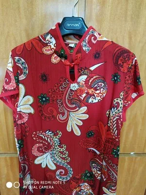 Новинка Qipao три четверти женское летнее платье одежда цветочные Чонсам подарок Новогодняя традиционная китайская одежда