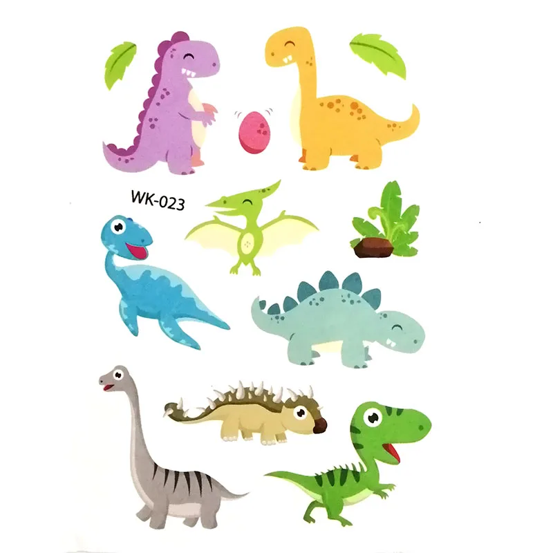 Мультяшные милые наклейки с картинками динозавров Детские Временные татуировки