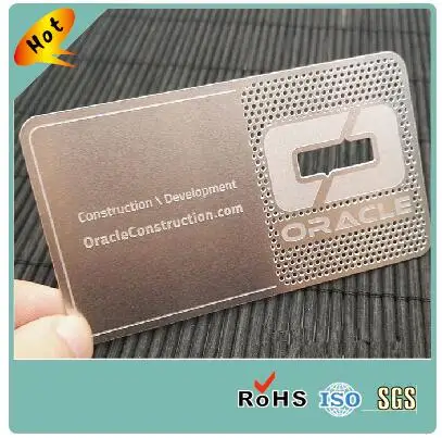 Wholesale customized credit card size frosted stainless steel metal business cards
