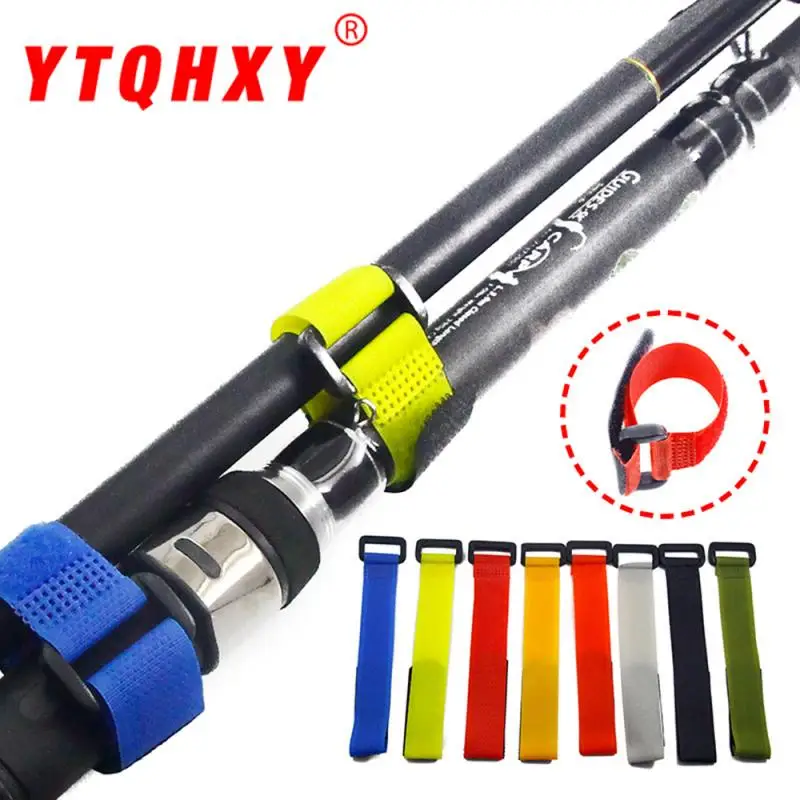 

New Reusable Fishing Rod Tie Holder Strap Suspenders Fastener Hook Loop Cable Cord Tie Belt Fishing Tackle Box Accessories