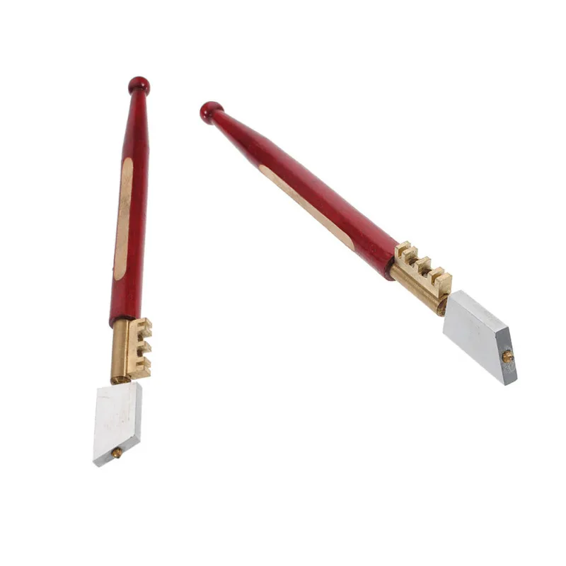 

17.5mm Portable Glass Cutter Professional Diamond Tipped Glass Cutter Pencil Window Glass Craft Cutting Knife Wooden Handle Tool