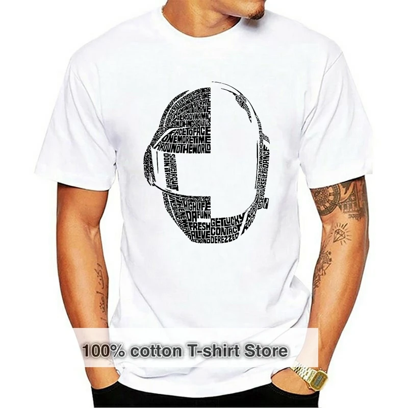 

Men T shirt cheap Funny T Shirt Daft Punk Lyrcs Silhouette Fashion funny t-shirt novelty tshirt women