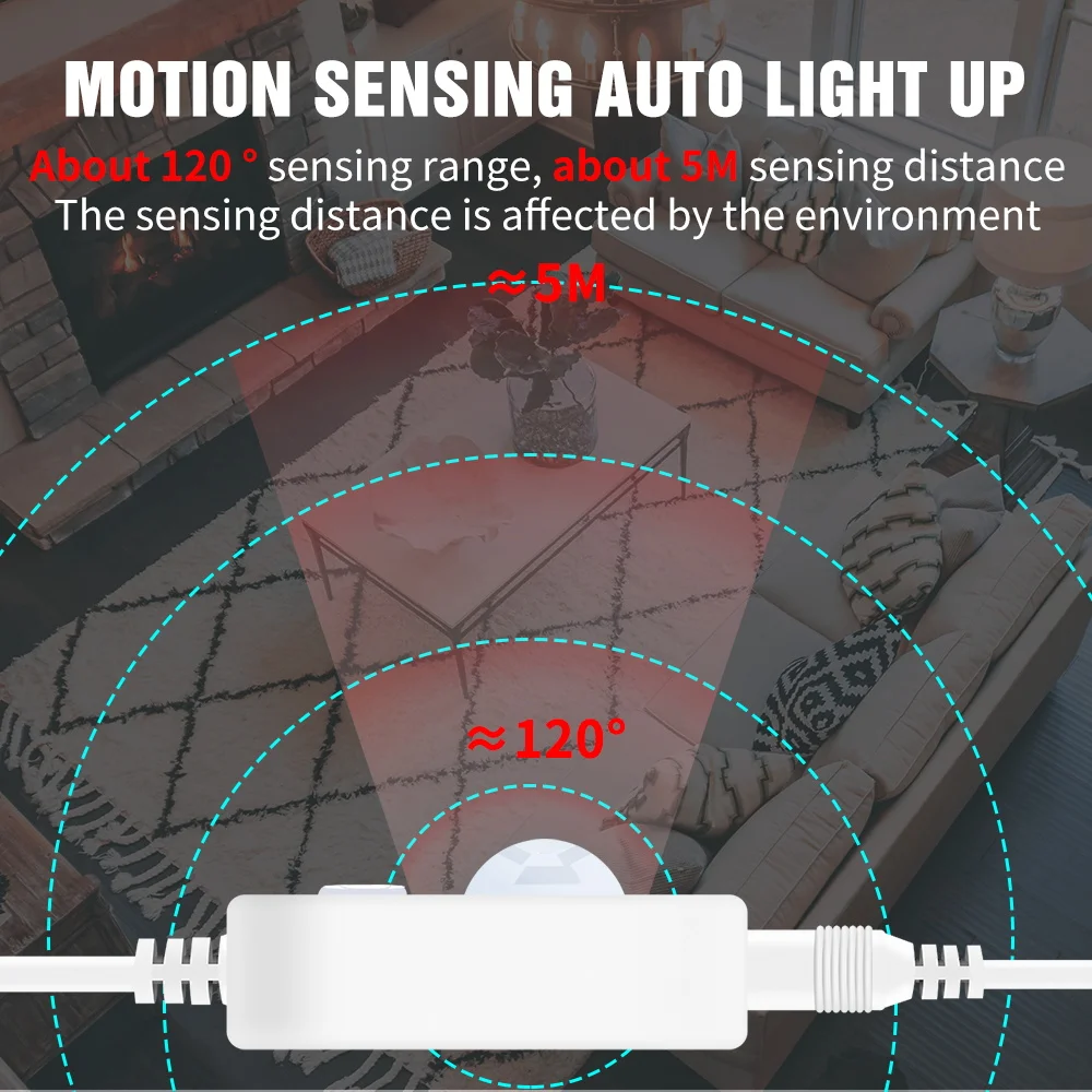 Led Flexible Tape LED Strip Light PIR Motion Sensing Lntelligent Lamp Strip USB 5V Sensor Waterproof Smart Light Ribbon Bedroom