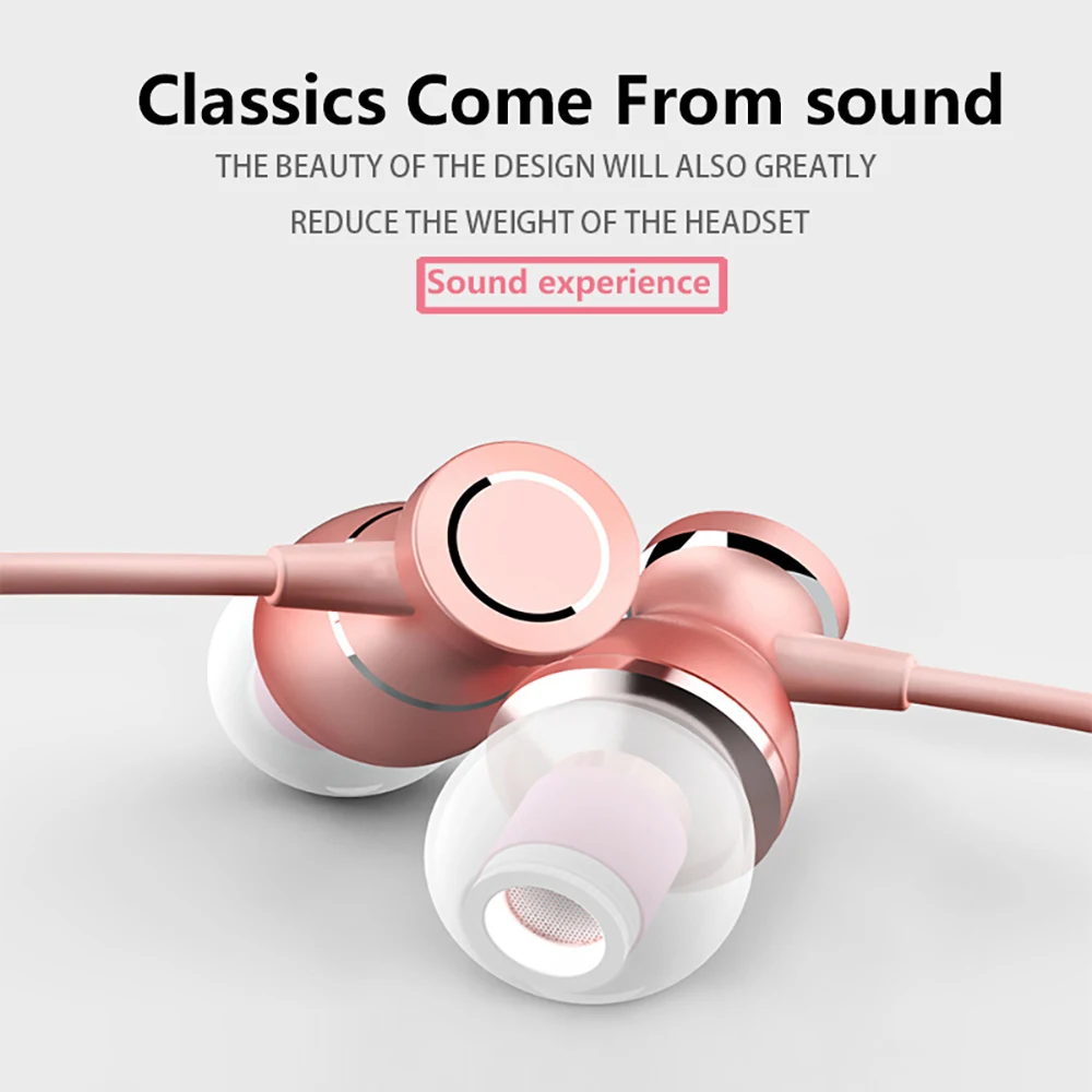 In Ear Наушники четкость стерео гарнитура с микрофоном Металлические Магнитные