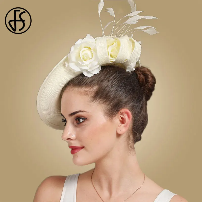 Женская шляпка Вуалетка FS Шляпка вуалетка из искусственного льна для церкви и
