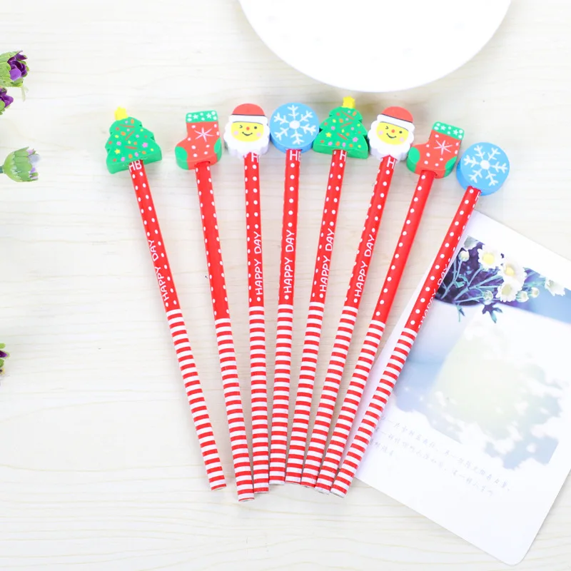 Мультяшные карандаши с рождественской елкой милые чулки ручка для рисования