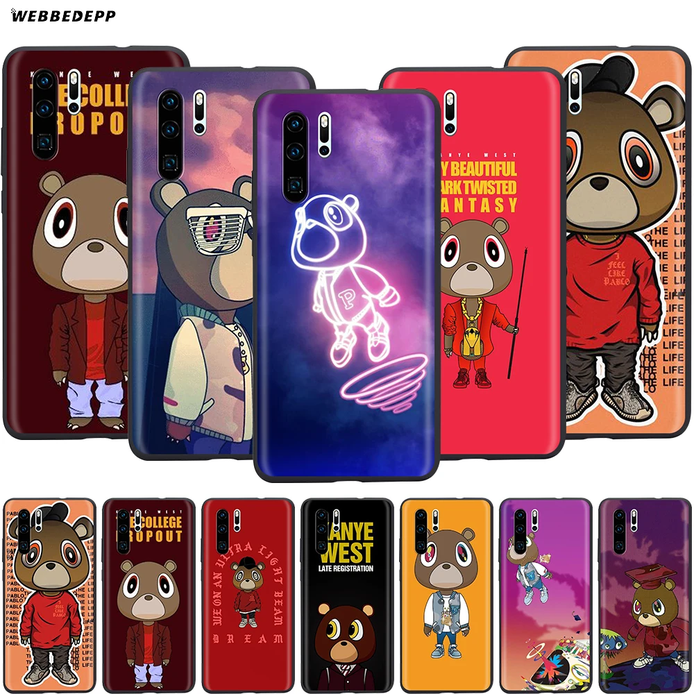 Webbedepp Kanye чехол с медведем для Huawei Honor 6A 7A 7C 7X 8 8X 8C 9 9X 10 20 Lite Pro Note View|Бамперы| |