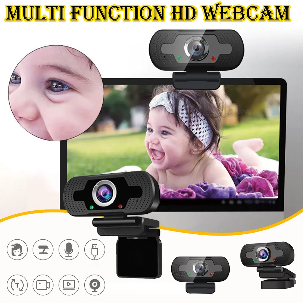 

Многофункциональная веб-камера HD с USB, удобная Компьютерная камера Hd 1080p, встроенный цифровой микрофон позволяет слышать голос