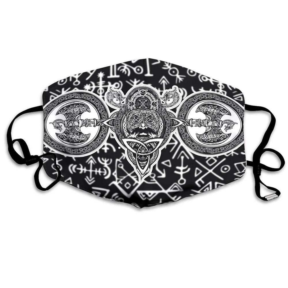 

Vikings Face Mask Viking Tattoo Symbols 3D Printed Reusable Windproof Dustproof Masks Unisex Adult / child masks KZ-015