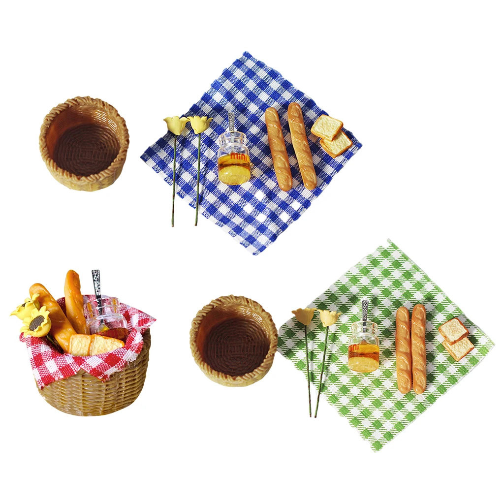 

Dollhouse Bread Basket Breakfast Pretend Toy 1:12 Dollhouse or 1:6 Doll Decoration Play Toys Dollhouse Accessories