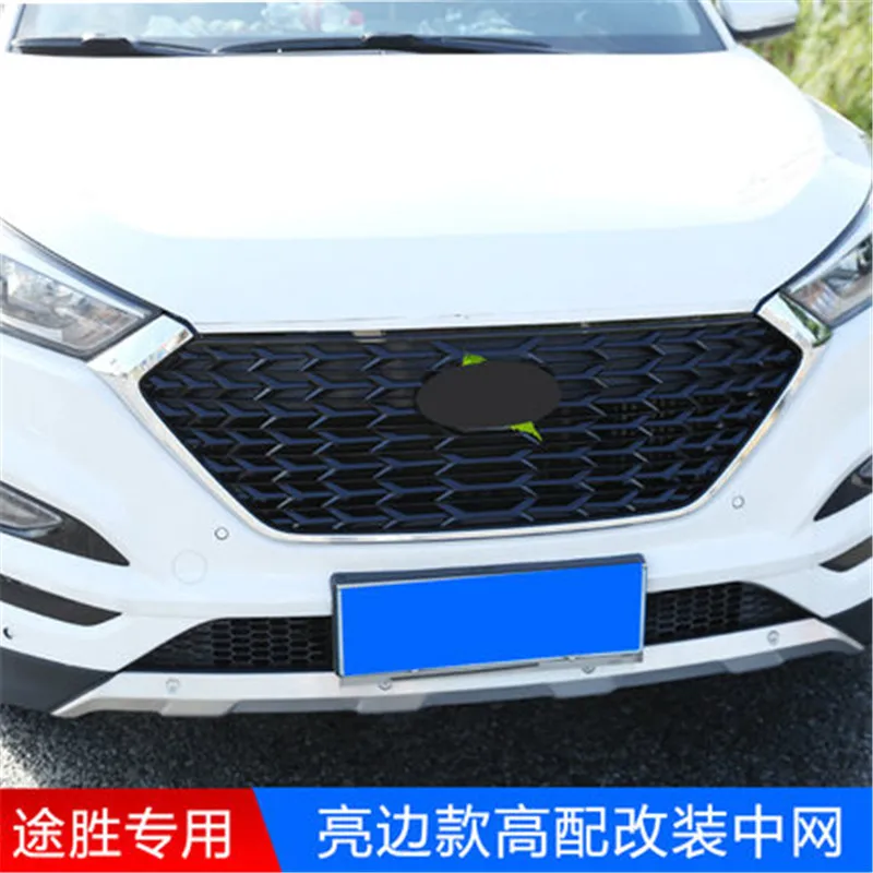 Car Racing Grill FIT For Hyundai Tucson TL 2015-2018 Grille Emblems ABS Radiator Chrome Mesh Decoration Front Bumper Replacement |