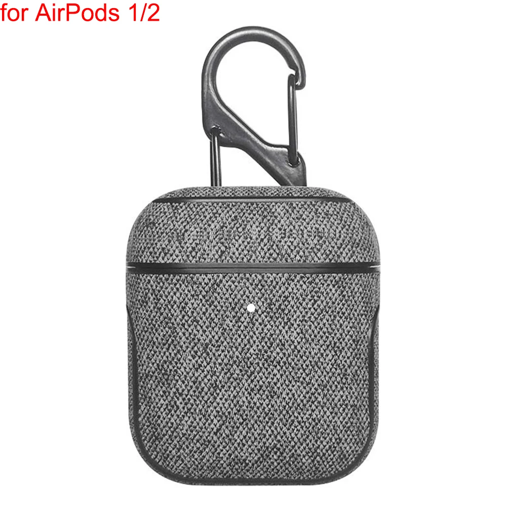 Leather Gray Bluetooth наушники кожаный чехол для Apple AirPods 1 2 Pro ткань анти-потеря противоударный чехол PU кожа для Air Pods 3 с крючком - Цвет: Leather Gray
