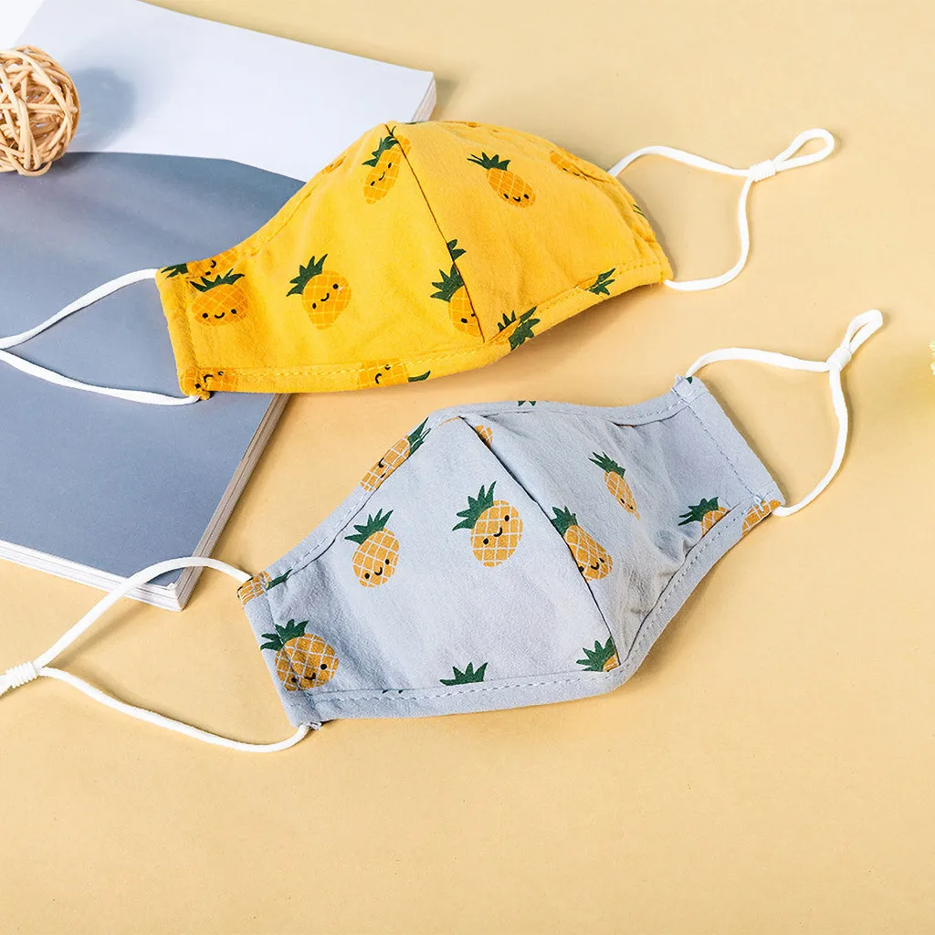 Модные женские маски для лица с мультяшным рисунком ананаса маска улицы езды на
