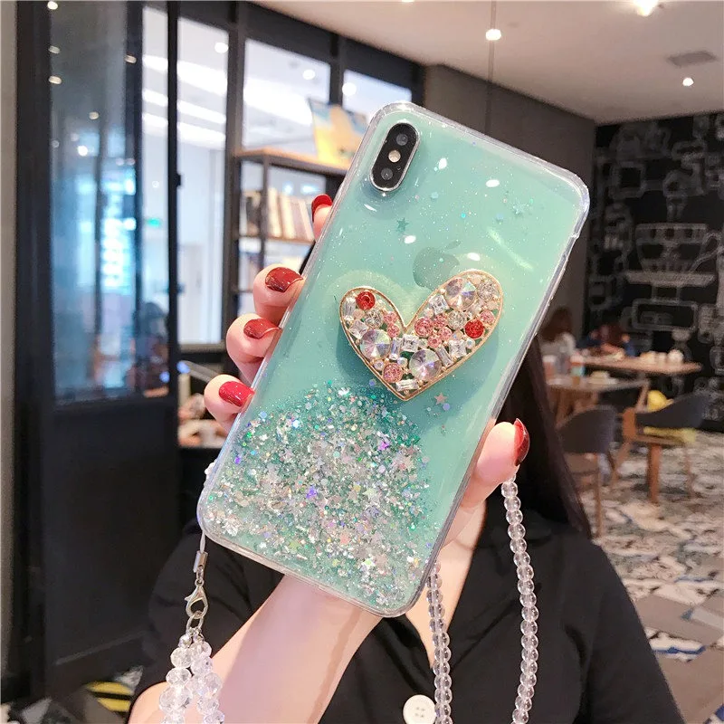 Роскошный чехол для телефона с мигающей звездой любовным браслетом samsung Galaxy S10 9 8