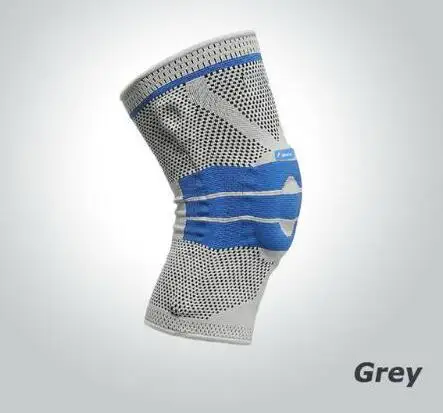 Grey 1 шт., эластичные наколенники, силиконовый кронштейн, наколенники, Регулируемые Наколенники, наколенники для баскетбола, защитный плечевой ремень - Цвет: Grey