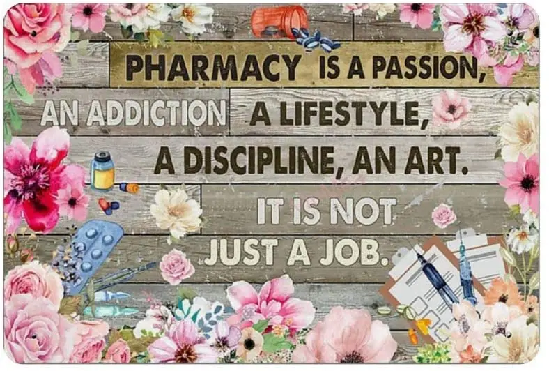

Pharmacy is A Passion Retro Metal Tin Sign Plaque Poster Wall Decor Art Shabby Chic Gift