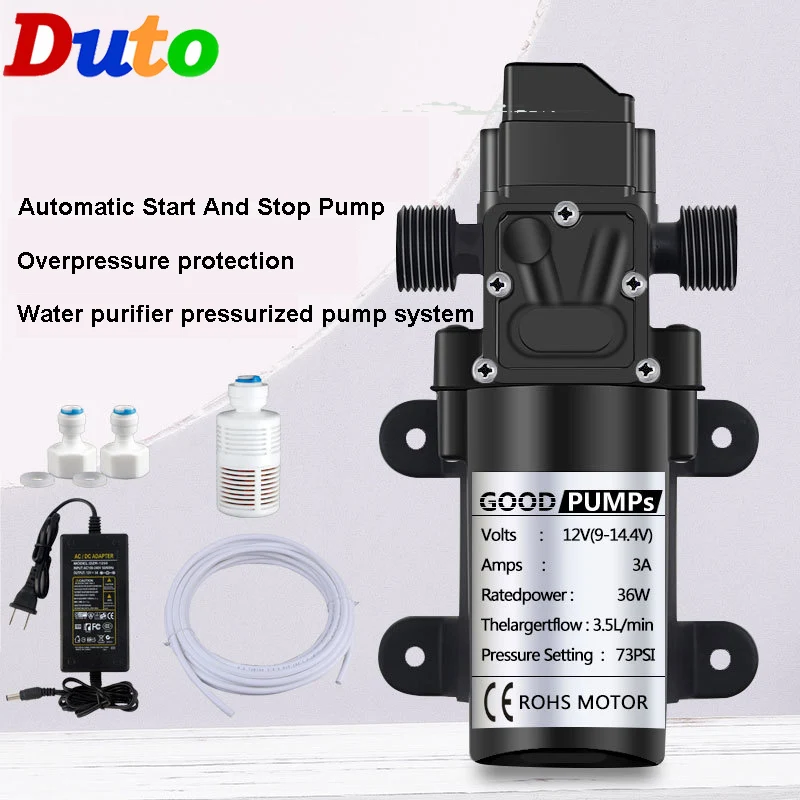 

Automatic Start And Stop Water Pump DC 12V 36W Micro Diaphragm Garden irrigation High Pressure Self-Priming Booster Pump