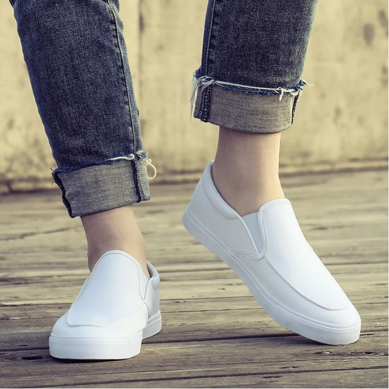 

Students Pedal Small White Shoes Spring and Autumn Lazy Men's Shoes All-match Hiking Shoes Rubber Casual Men's White Shoes