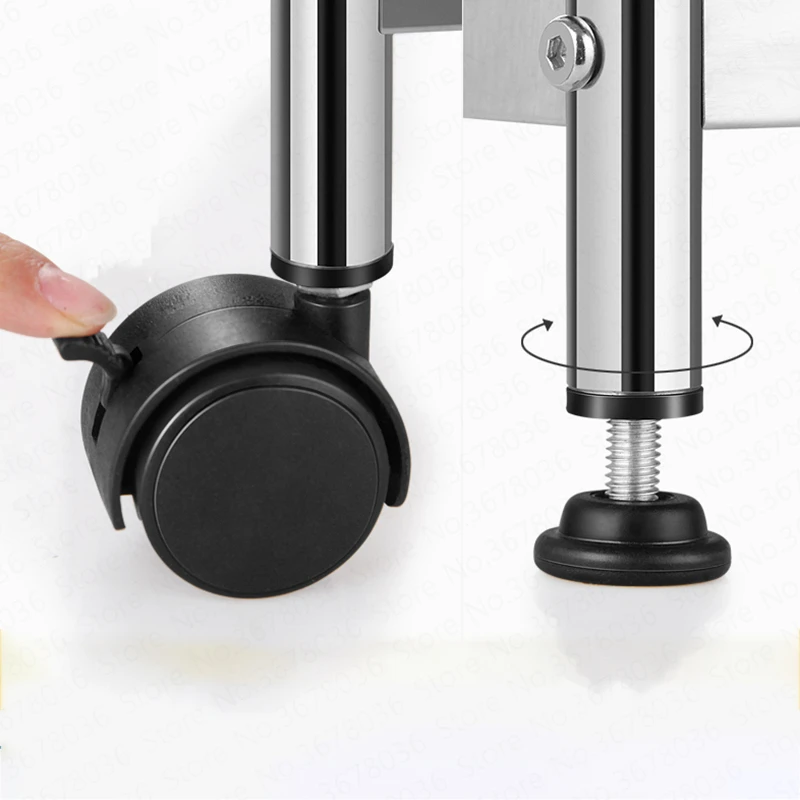 Кухонная стойка из нержавеющей стали напольная многоярусная полка для