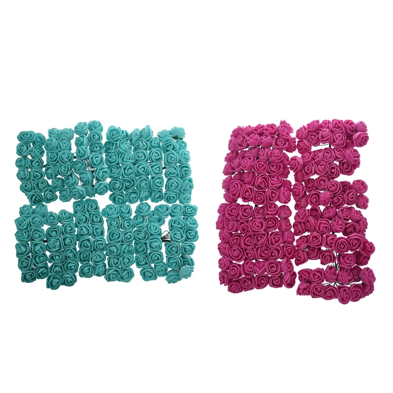 Промо-акция! 288 шт 2 см ПЭ Роза пена мини цветок букет сплошной цвет/свадебное