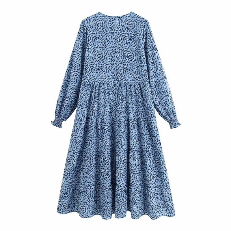 Осеннее женское длинное платье 2019 новая мода винтажный принт современные