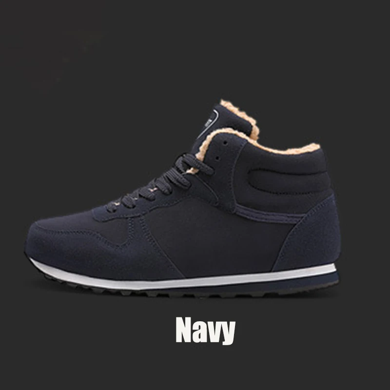 Новые мужские зимние ботинки с флисовой подкладкой Теплые ботильоны