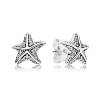 high quality 925 silver starfish earrings are suitable for ladies to wear original diy jewelry