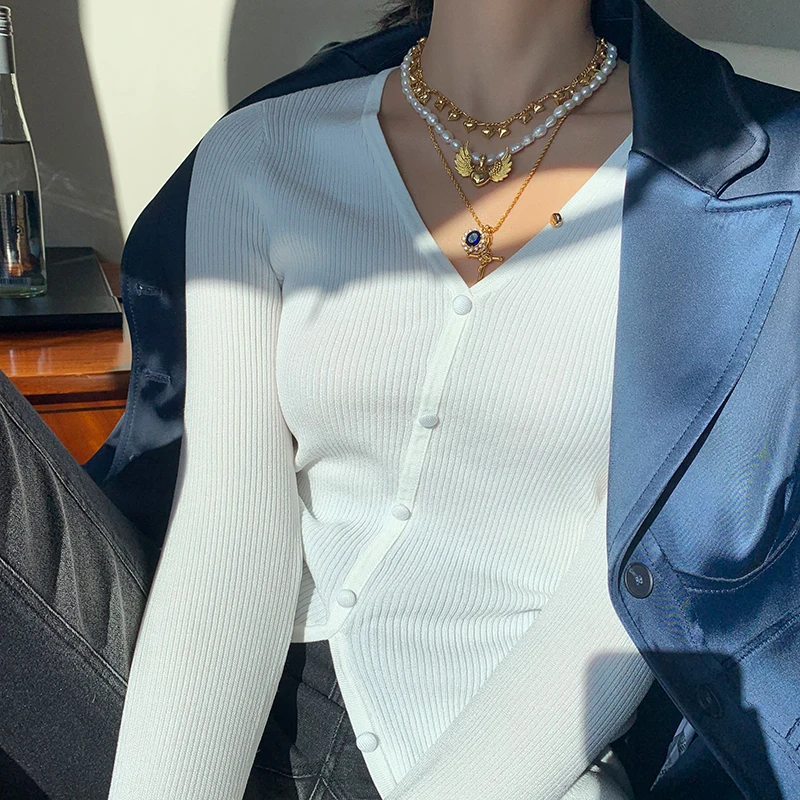 

Fashion retro folding cross fresh water pearl love wing necklace temperament pendant necklace women