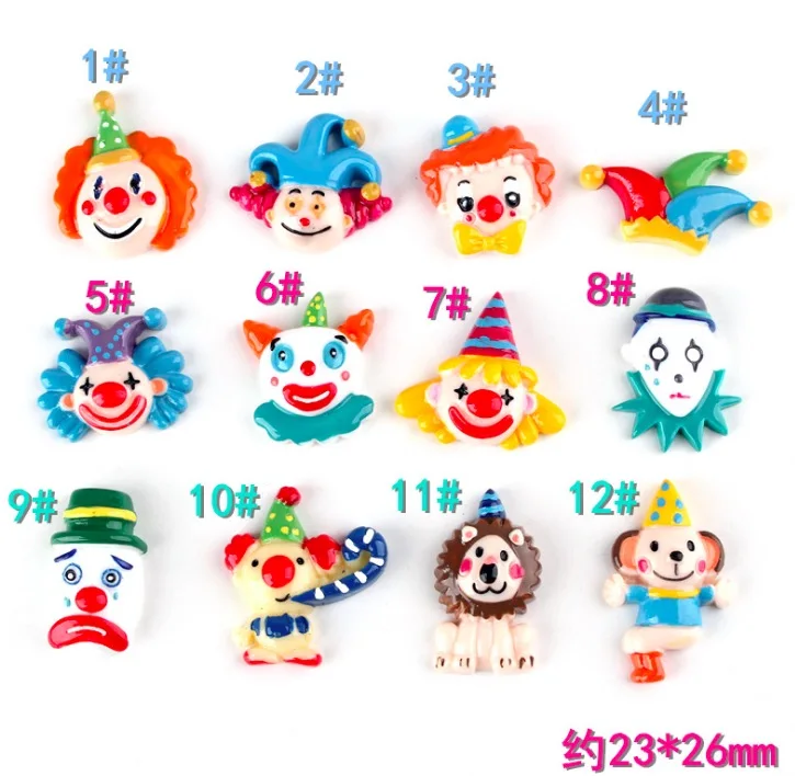 5 шт. цирковые шармы клоуна из смолы милые мини игрушки для изготовления