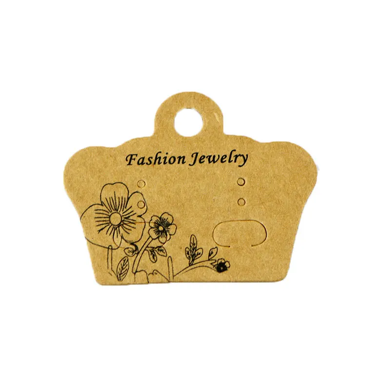 Серьги карты Вмещает 5x4 см крафт-бумага корона формы ювелирные изделия 100 шт./лот