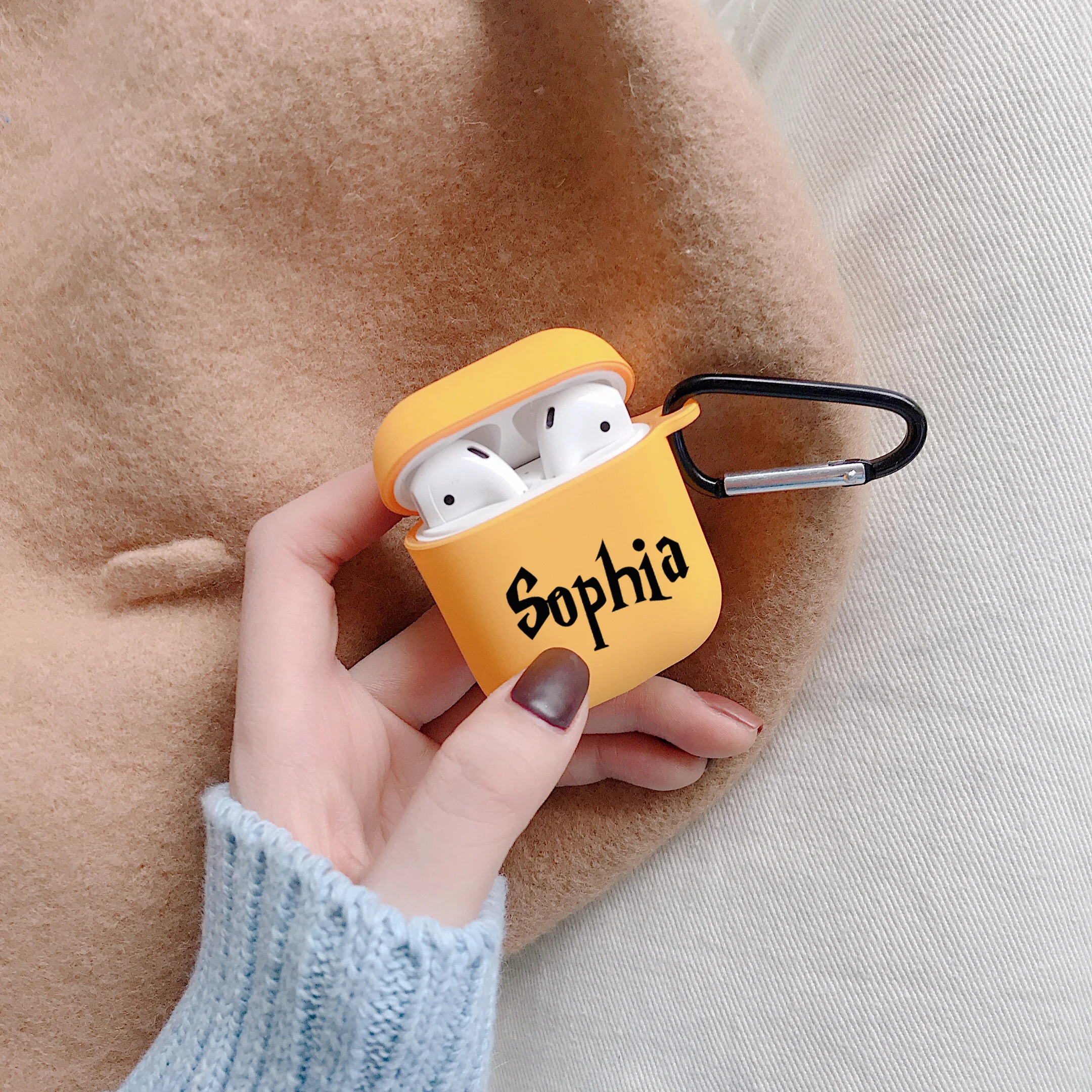 Customized Handwriting Name Case for Airpod 2 with keychain neck Soft TPU Protective DIY Airpods pro Personalized Gift | Электроника