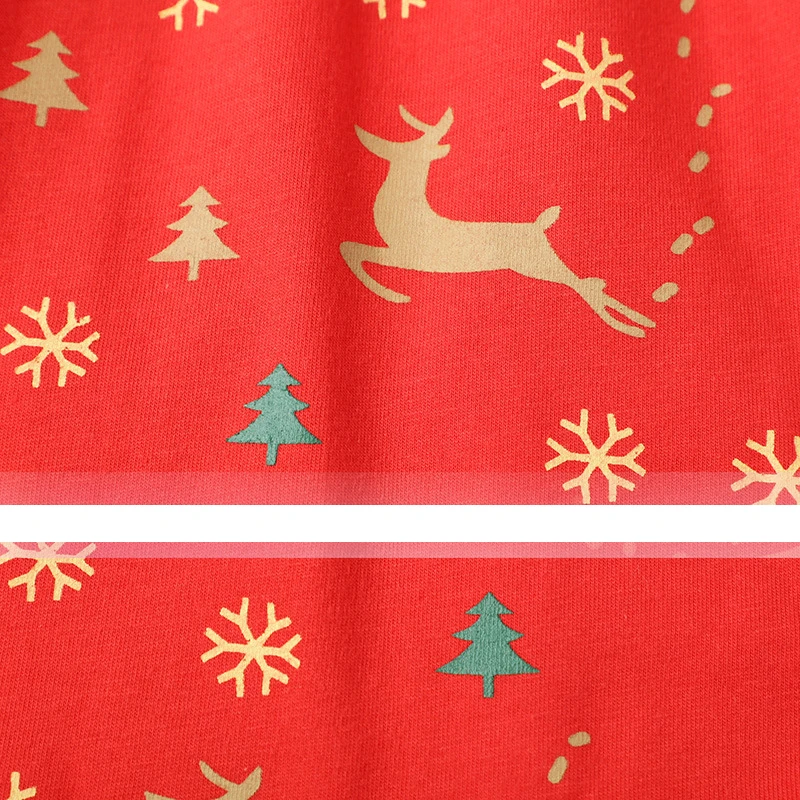 

New style hot sale cotton reindeer red girl dress children kids christmas baby dress