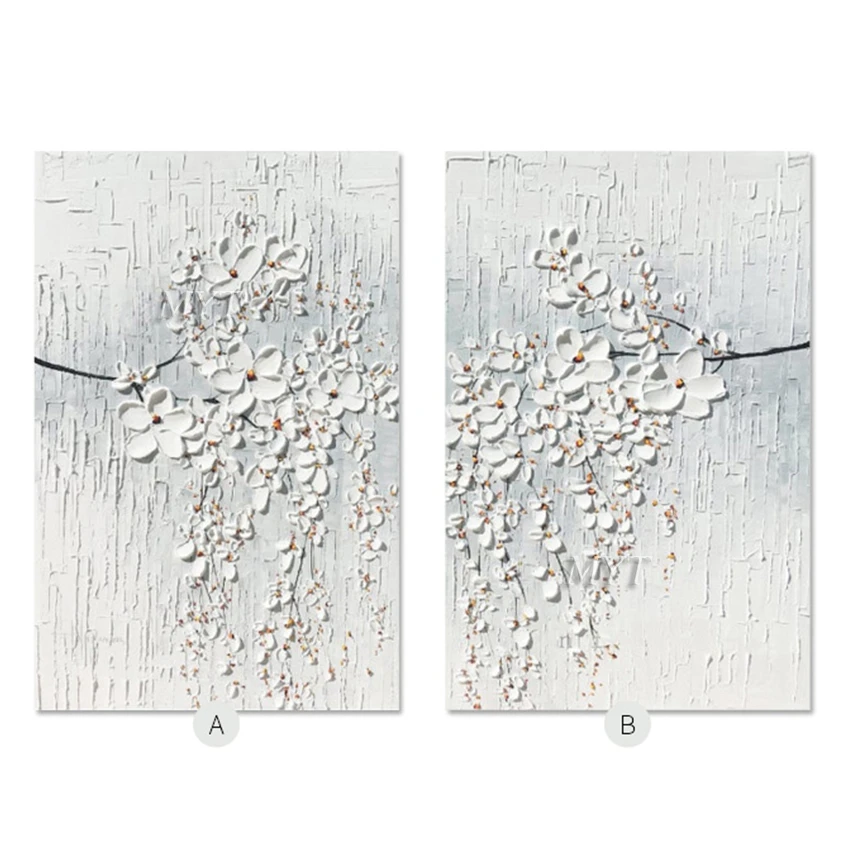 Картина маслом белые цветы без рамки 100%|Рисование и каллиграфия| |