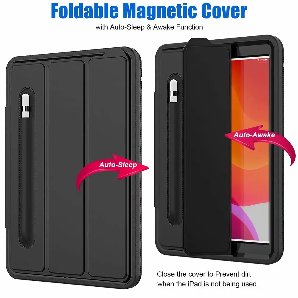 

For Ipad 7th 8th 10.2" A2200 A2198 A2197 Cover Sleep Wakeup For Ipad 10.2 Tablet Shockproof Armor Defender Kickstand Case