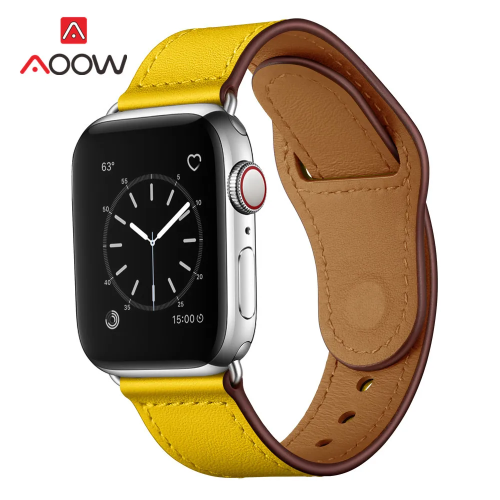 Ремешок из натуральной кожи для Apple Watch 4, 40 мм, 44 мм, 38 мм, 42 мм, высокое качество, для мужчин и женщин, ремешок для часов, браслет для iWatch 1, 2, 3
