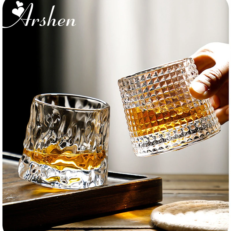 

Arshen 170 мл благородная стеклянная кружка для виски креативный неинвертированный дизайн Хрустальная вечерние кофе молоко вино прозрачная пи...