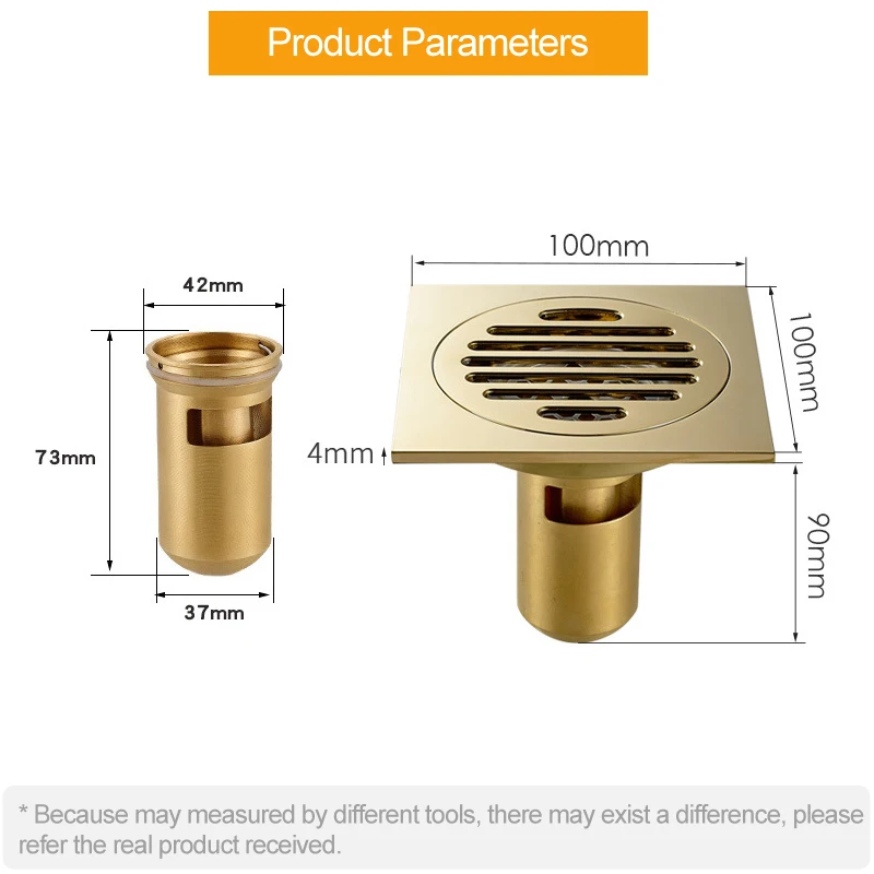 Душевая напольная дренажная решетка для ванной комнаты с защитой от